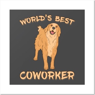 Golden Retriever World's Best Coworker Posters and Art